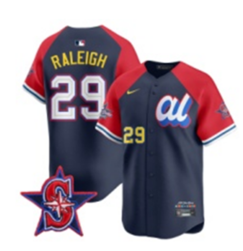 Men Seattle Mariners 29 Raleigh Blue MLB All star Nike 2025 Jersey style 0012